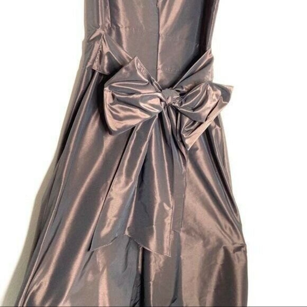 Ann Taylor Chocolate‎ Brown Special Occasion Dress Size 10 Silk Taffeta - Picture 4 of 7
